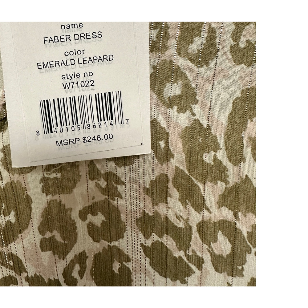WALTER BAKER  Faber Tie-Detailed Leopard-Print Metallic Georgette Dress Sz 4 - Picture 8 of 13